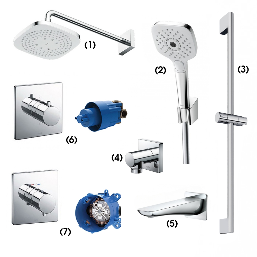 Set sen tắm âm tường 3 đường nước nhiệt độ TOTO TBW02003A TBW02003A/TBW02006A/TBW07019A/TBW02013B/TBG02001B/TBV02102B/TBN01101B/TBV02401B/TBN01001B