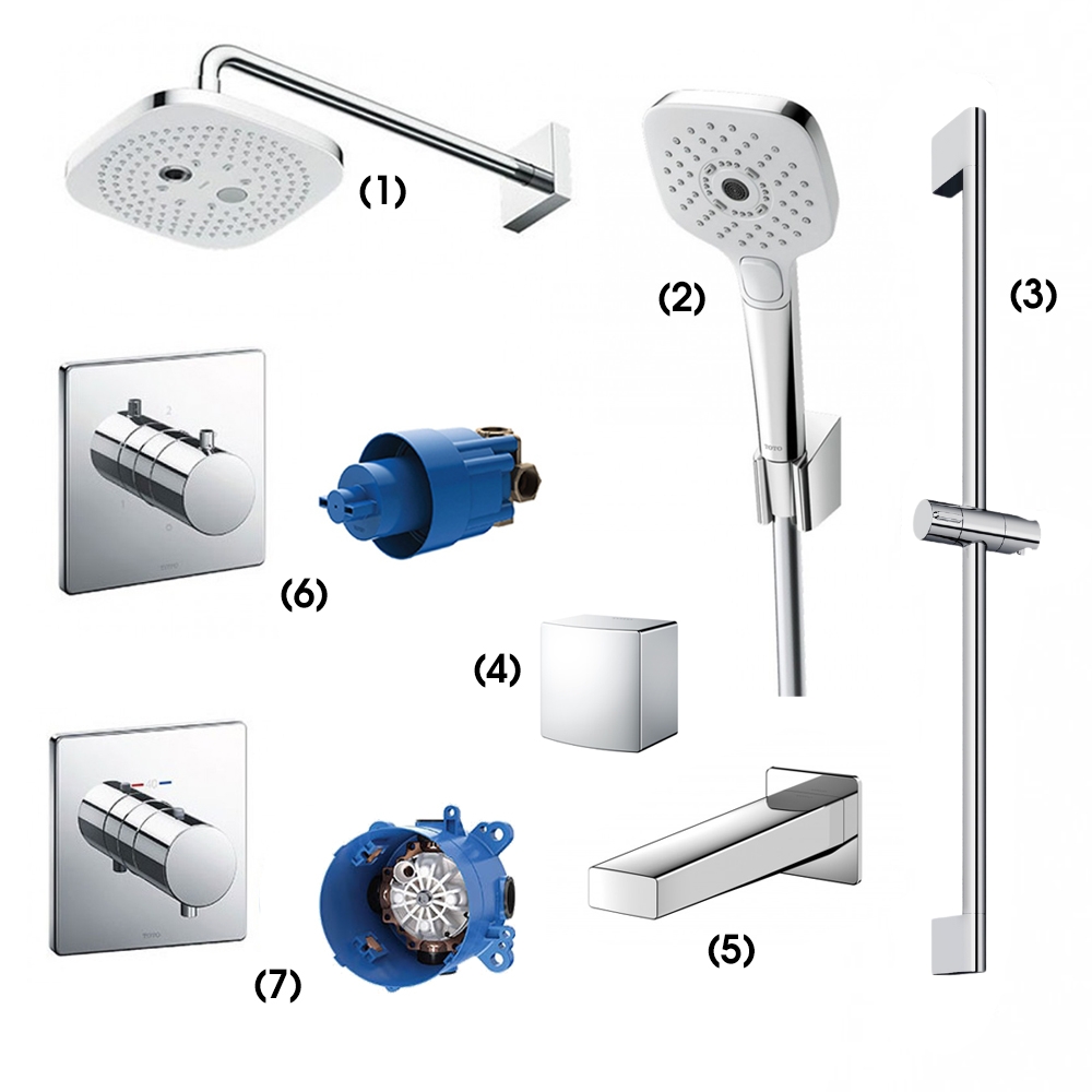 Set sen tắm âm tường 3 đường nước nhiệt độ TOTO TBW02004A TBW02004A/TBW02006A/TBW07019A/TBW08009A/TBG10001B/TBV02102B/TBN01101B/TBV02401B/TBN01001B