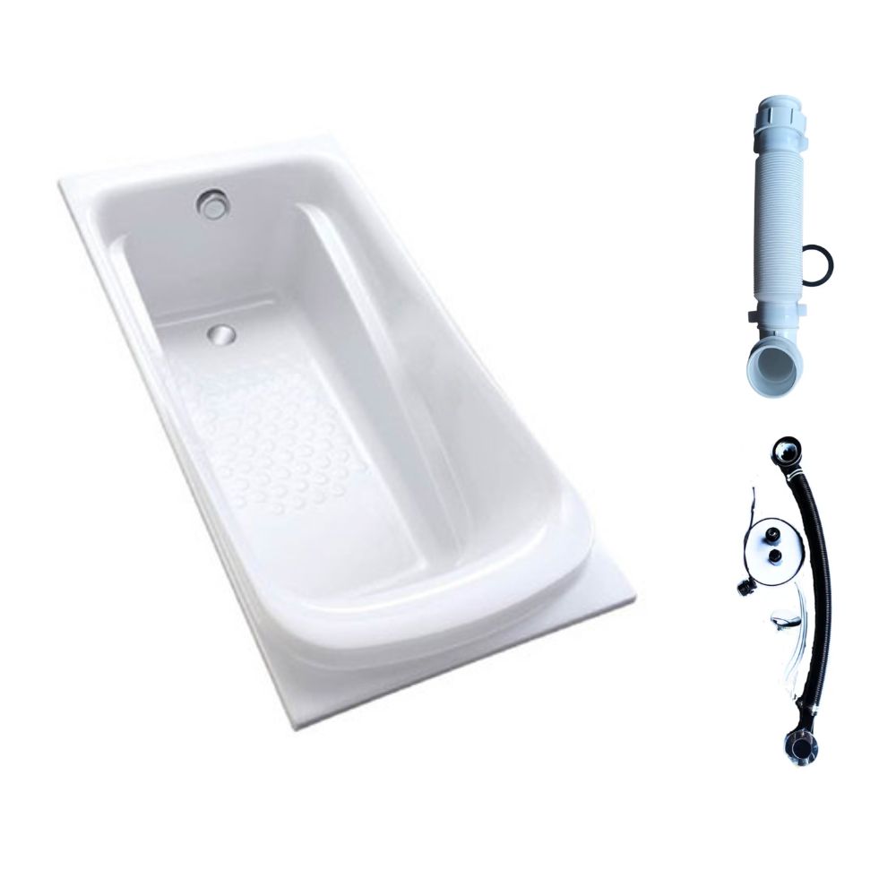 Bồn tắm TOTO PPY1560PE-P kèm bộ xả TVBF412, tay vịn DB505R-2B