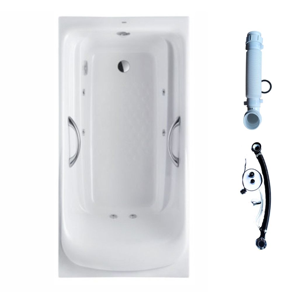 Bồn tắm massage TOTO PPYK1760ZRHPNE-P kèm bộ xả TVBF412, tay vịn DB505R-2B