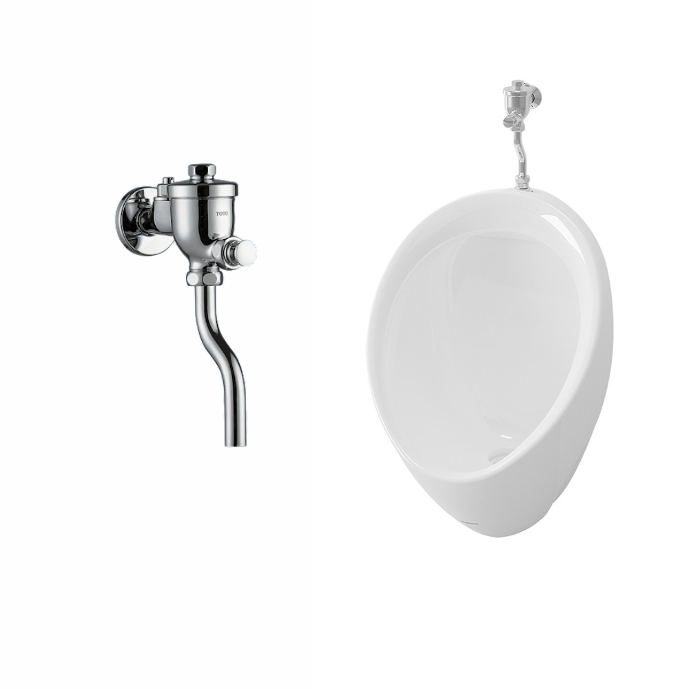 Bồn tiểu nam TOTO U104W/F DU601SRR treo tường kèm van xả nhấn U104W/F#W/DU601SRR