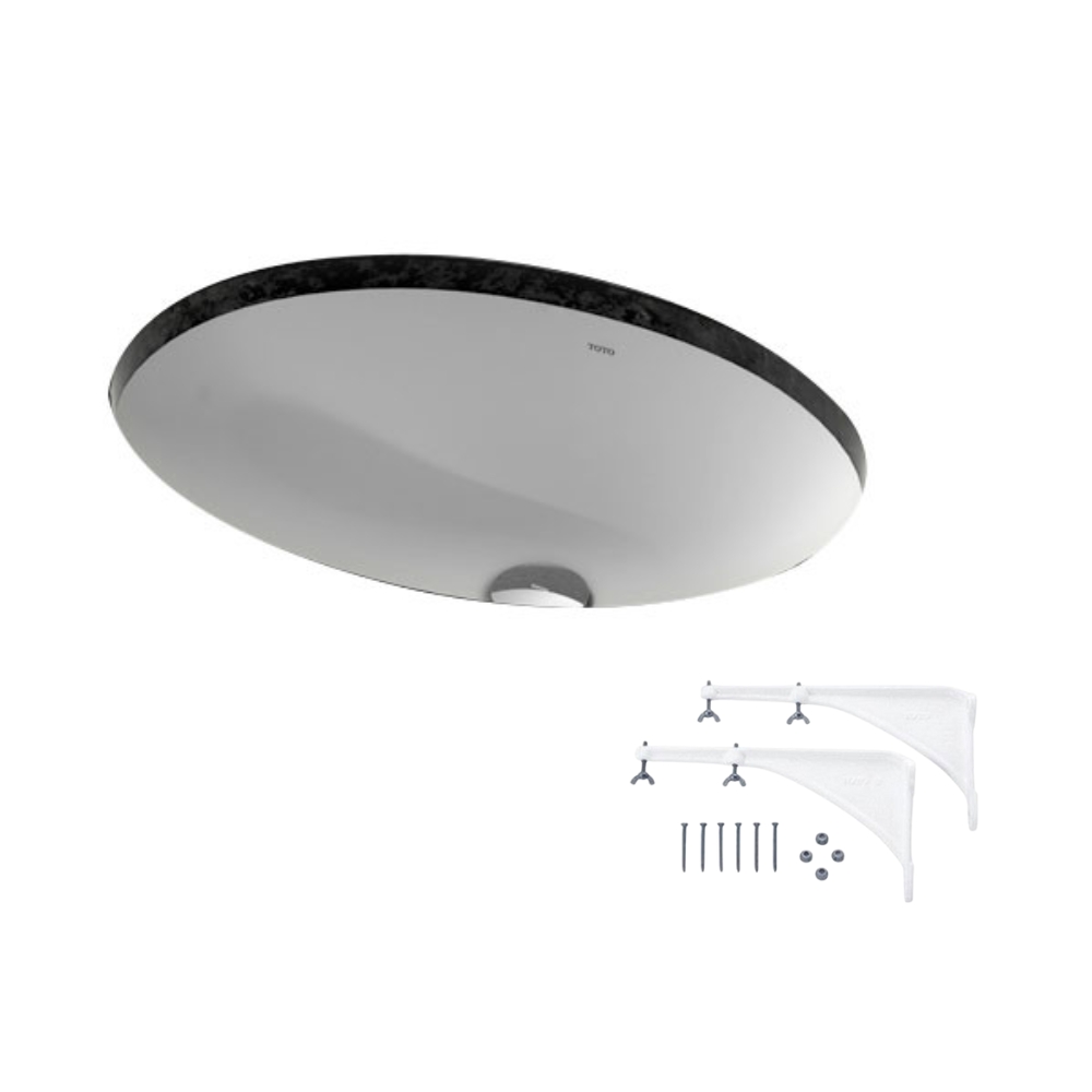 Chậu rửa mặt lavabo âm bàn TOTO LW1505V#XW TL516GV kèm giá đỡ LW1505V#XW/TL516GV