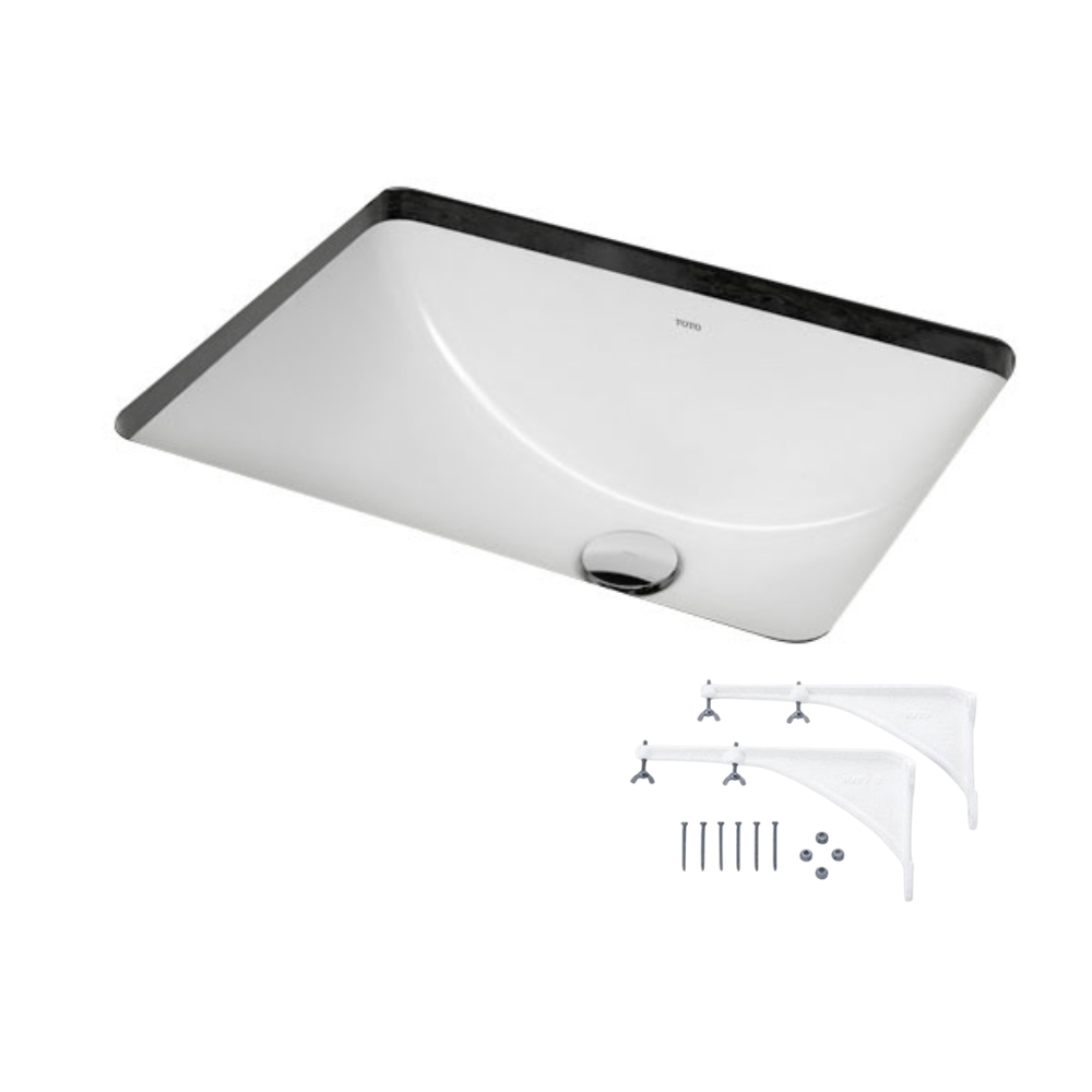 Chậu rửa mặt lavabo âm bàn TOTO LW1535V#XW TL516GV kèm giá đỡ LW1535V#XW/TL516GV