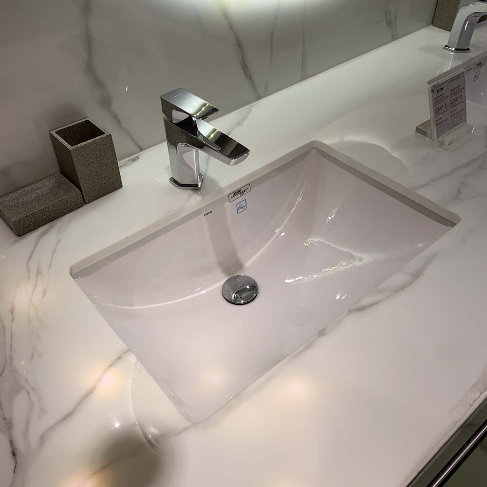 Chậu rửa mặt lavabo âm bàn TOTO LW1535V#XW TL516GV kèm giá đỡ LW1535V#XW/TL516GV - 5