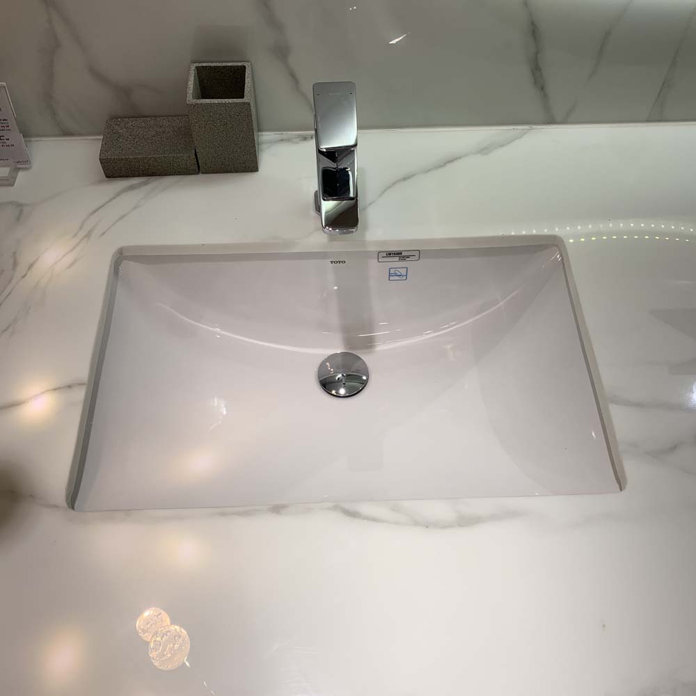 Chậu rửa mặt lavabo âm bàn TOTO LW1535V#XW TL516GV kèm giá đỡ LW1535V#XW/TL516GV - 6