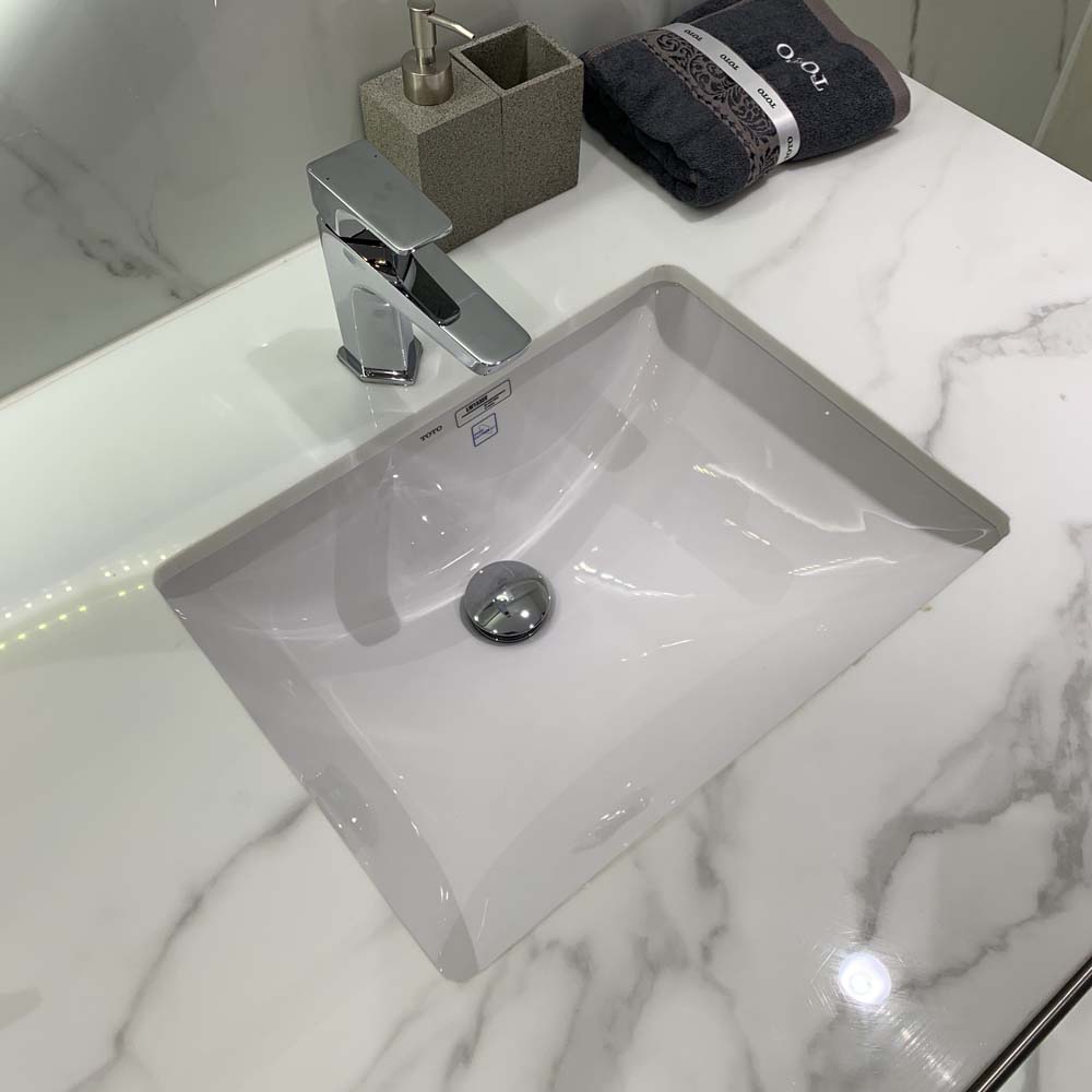 Chậu rửa mặt lavabo âm bàn TOTO LW1536V#XW TL516GV kèm giá đỡ LW1536V#XW/TL516GV - 5