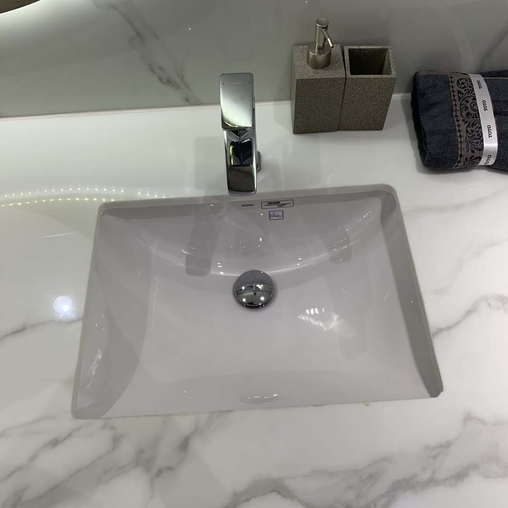 Chậu rửa mặt lavabo âm bàn TOTO LW1536V#XW TL516GV kèm giá đỡ LW1536V#XW/TL516GV - 6