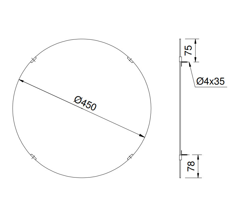 Gương phòng tắm TOTO YM4545FG tròn Ø45cm YM4545FG - 2