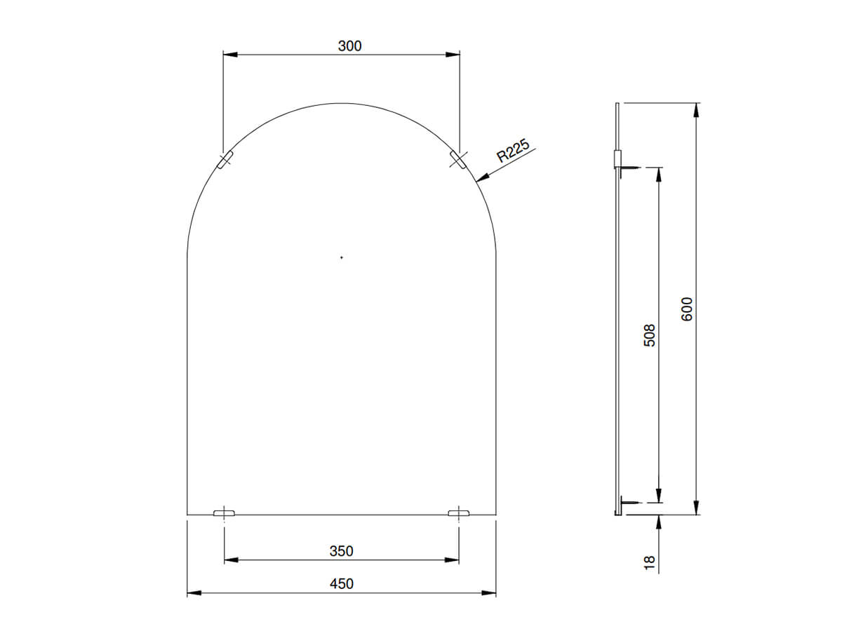 Gương phòng tắm TOTO YM4560FA hình vòm 45x60cm YM4560FA - 2