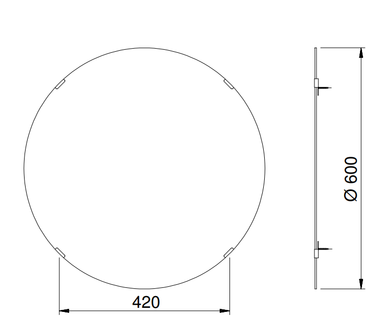 Gương phòng tắm TOTO YM6060FG tròn Ø60cm YM6060FG - 2
