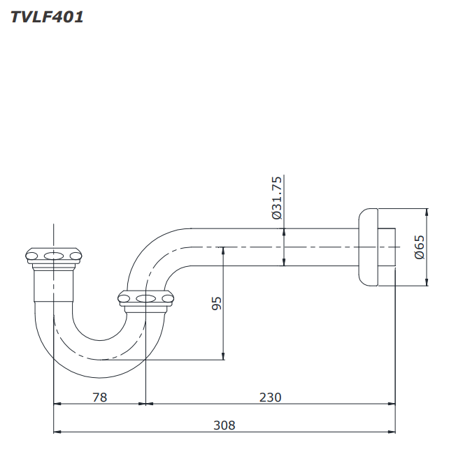 Ống thải chữ P TOTO TVLF401 - 2