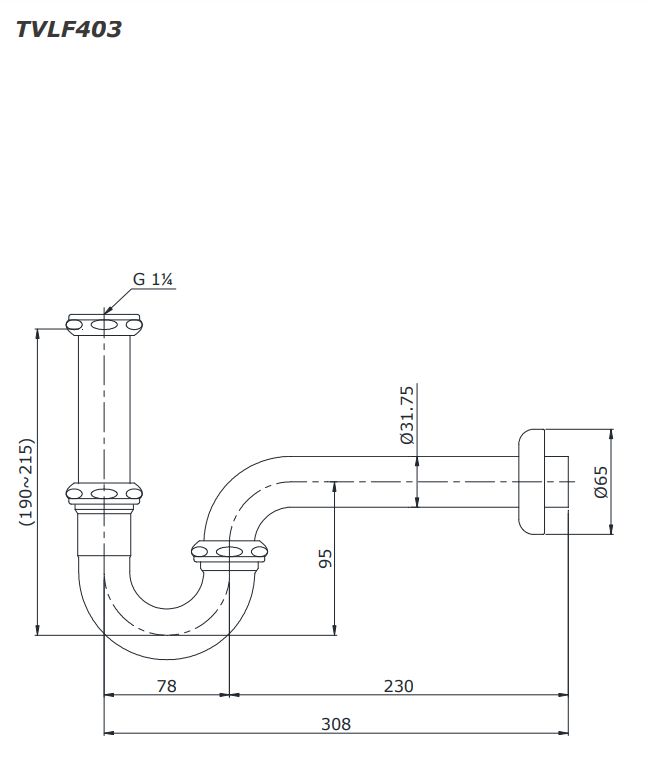 Ống thải chữ P TOTO TVLF403 - 4