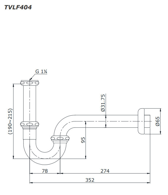 Ống thải chữ P TOTO TVLF404 - 2