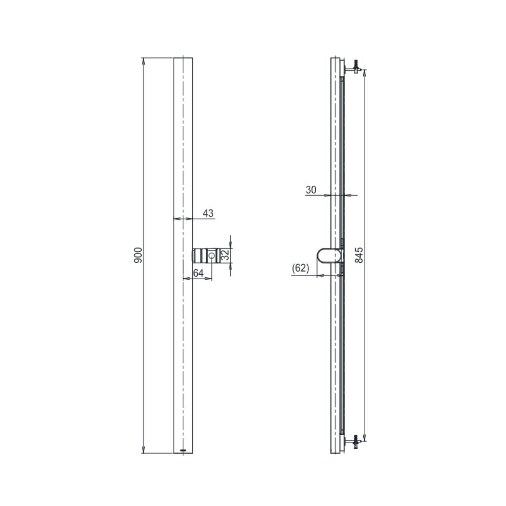 Thanh trượt sen tắm TOTO TBW160V0A (900 mm) TBW160V0A - 2