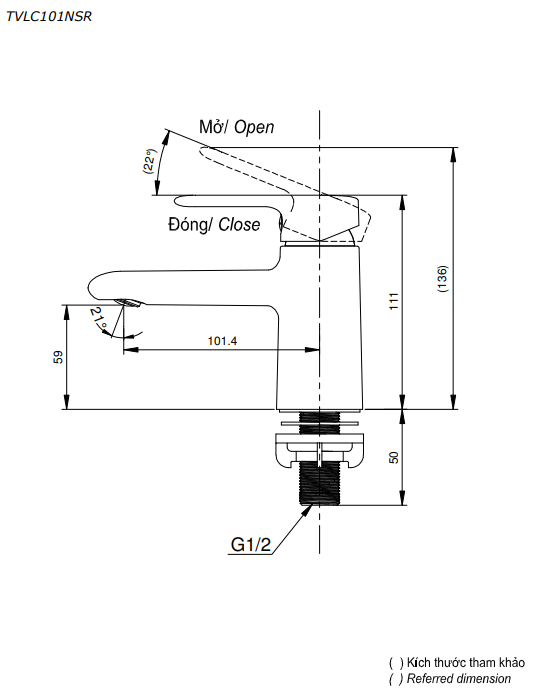 Vòi lavabo lạnh TOTO TVLC101NSR - 8