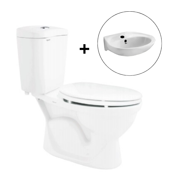 Bồn cầu 2 khối Viglacera VI28 nắp thường (+ lavabo VTL2) VI28