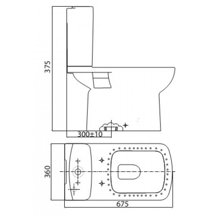 Bồn cầu 2 khối Viglacera VI6 nắp êm VI6 - 2