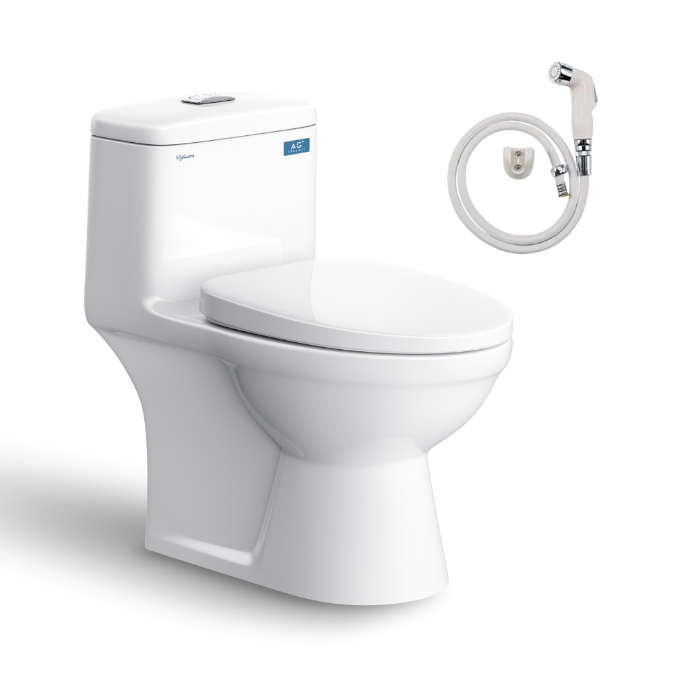 Bồn cầu 1 khối Viglacera BL5V nắp êm xả xoáy (+ vòi xịt VG826) BL5V