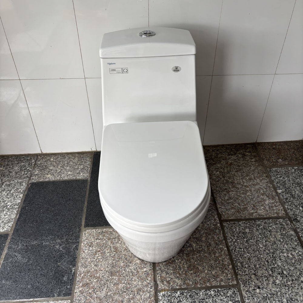 Bồn cầu 1 khối Viglacera V35M nắp êm xả xoáy (+ vòi xịt VG826) V35M - 4