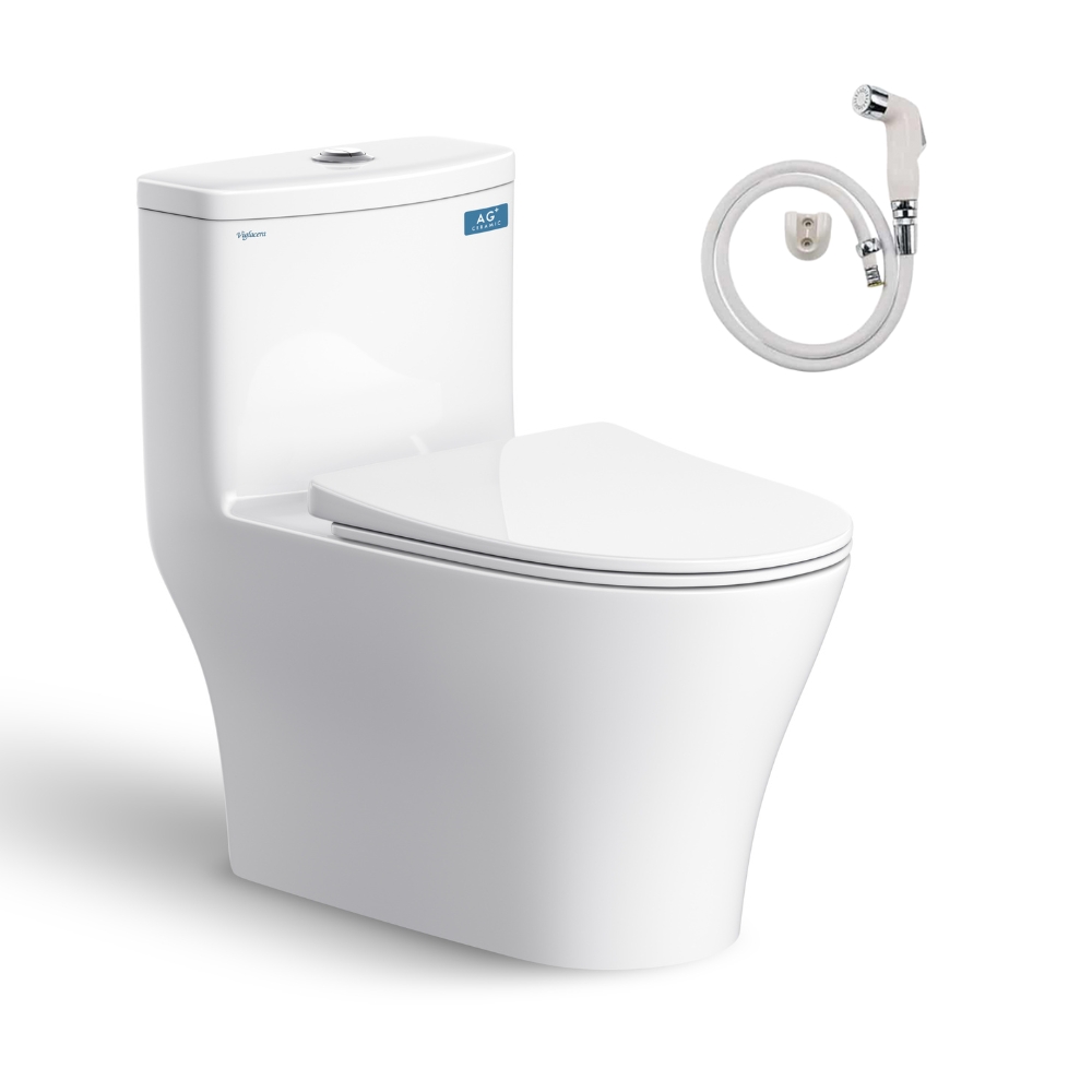 Bồn cầu 1 khối Viglacera V36 nắp êm (+ vòi xịt VG826) V36