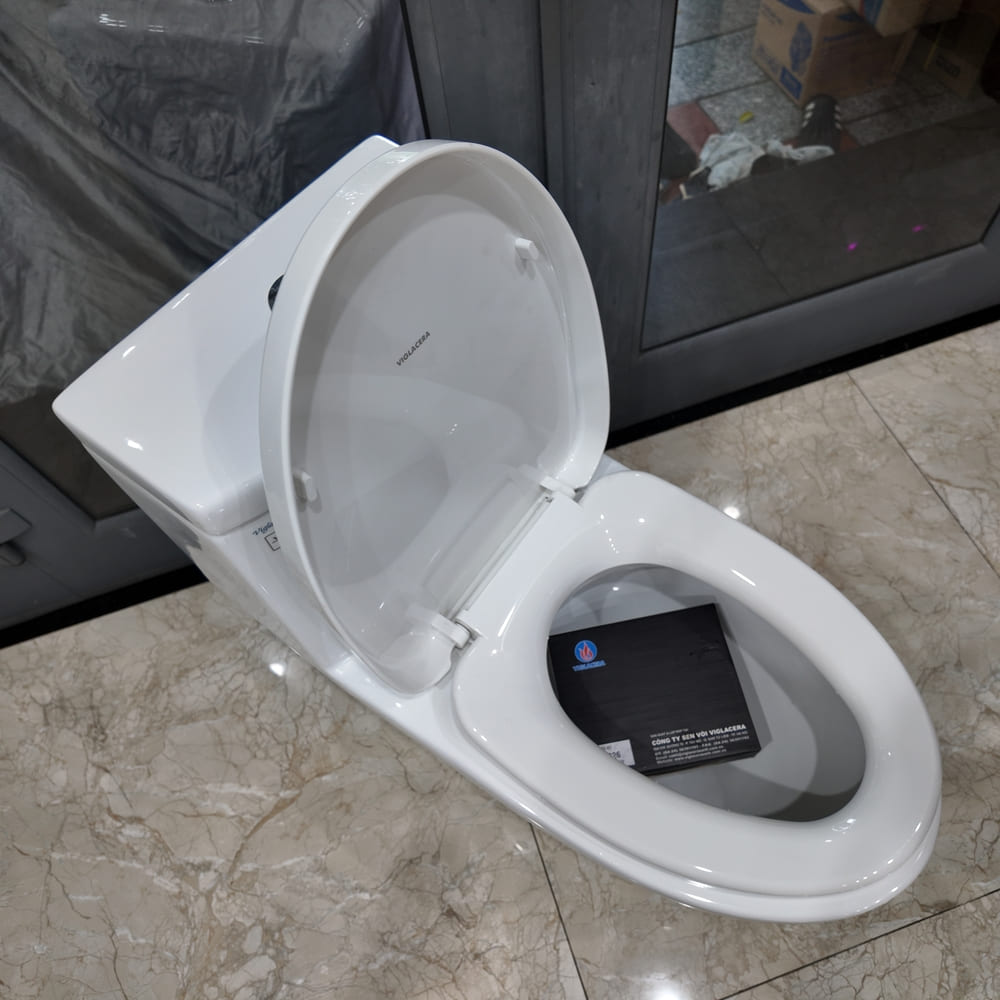 Bồn cầu 1 khối Viglacera V39 nắp êm xả thẳng (+ vòi xịt VG826) V39 - 6