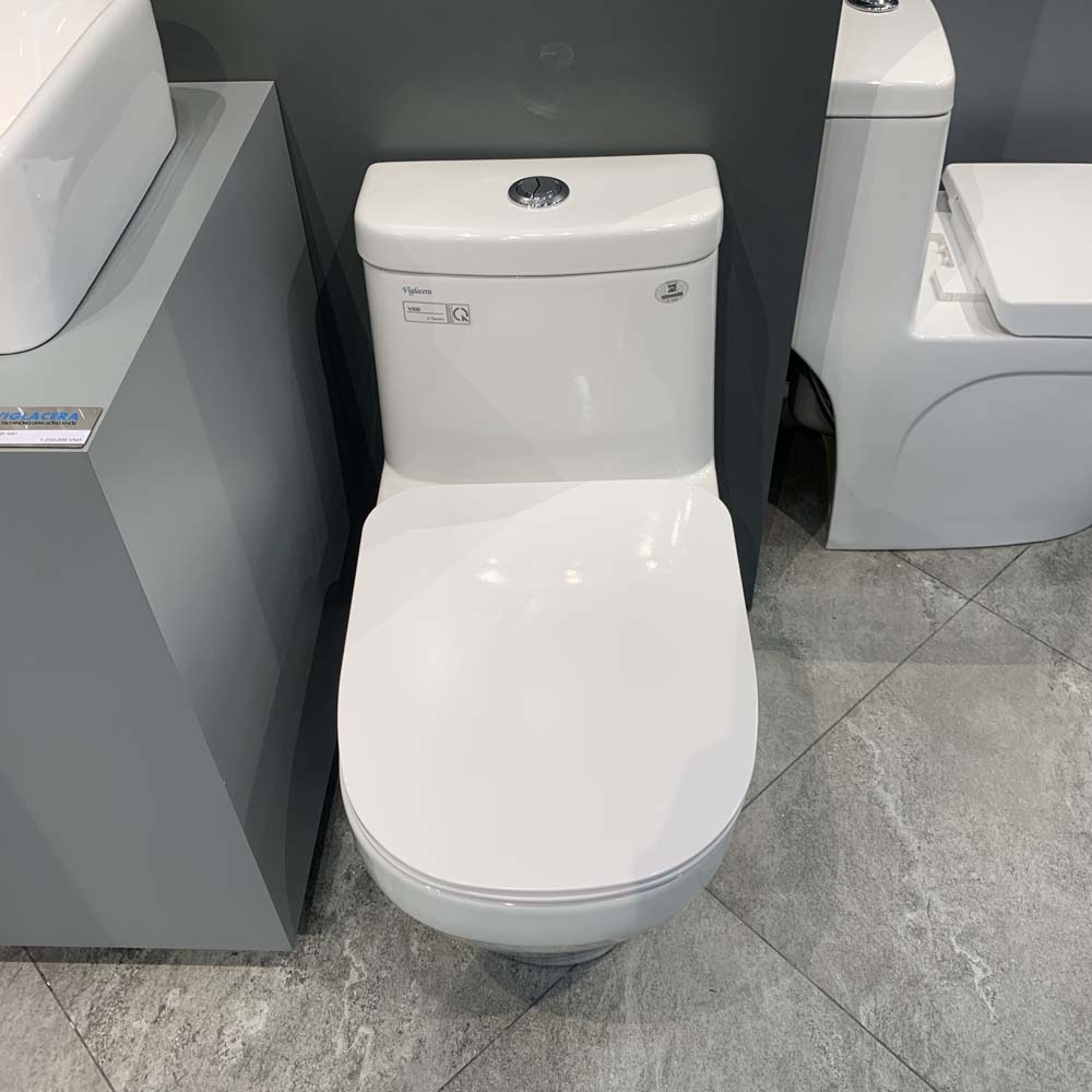 Bồn cầu 1 khối Viglacera V68 nắp êm (+ vòi xịt VG826 & van VG853) V68 - 4