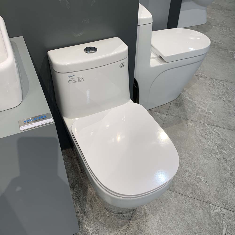 Bồn cầu 1 khối Viglacera V68 nắp êm (+ vòi xịt VG826 & van VG853) V68 - 5