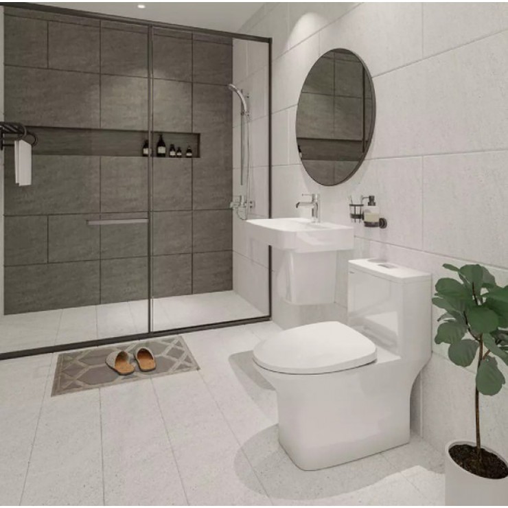 Bồn cầu 1 khối Viglacera V72-CAU nắp êm (+ vòi xịt VG826) V72-CAU - 3