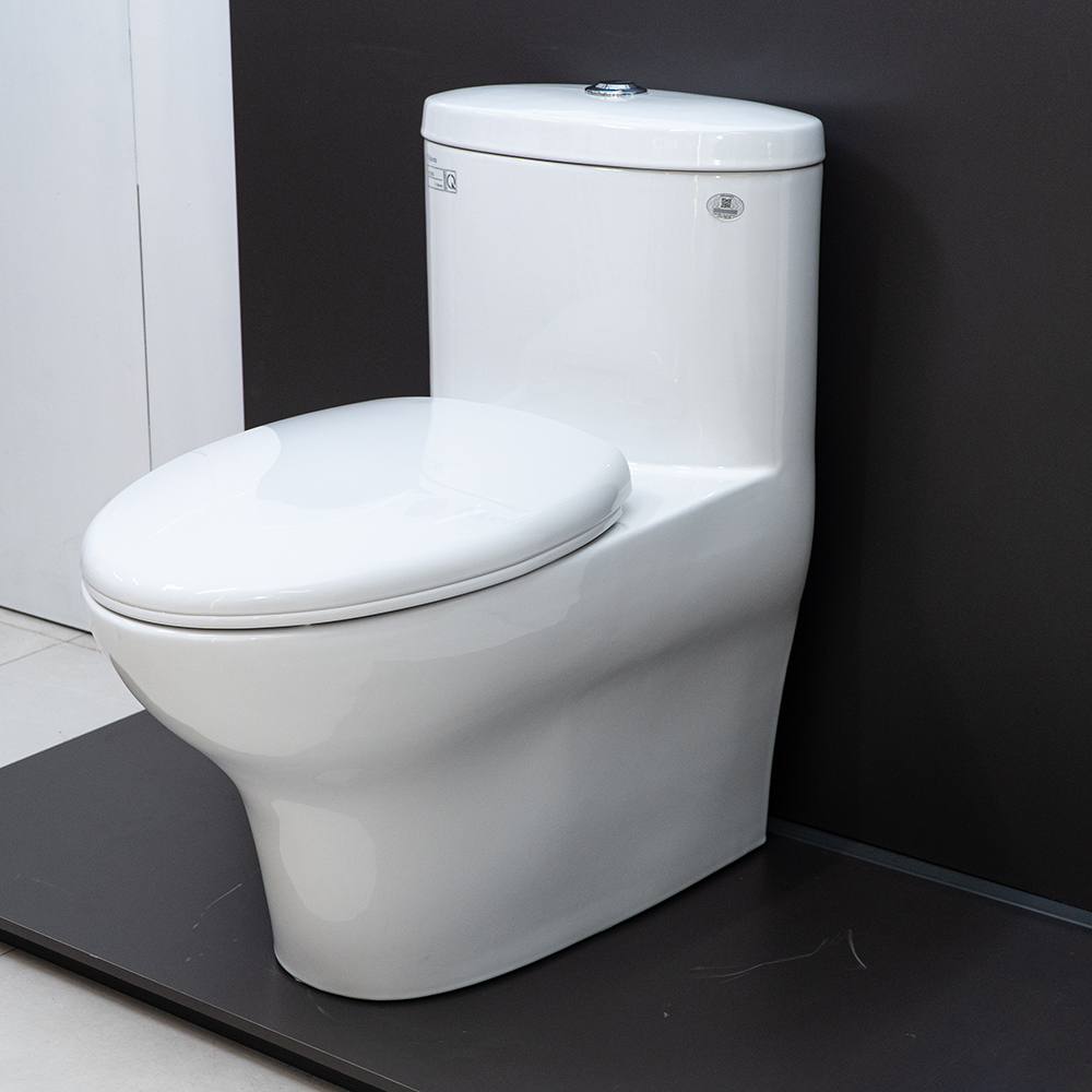 Bồn cầu 1 khối Viglacera V37S nắp êm tráp nhựa con thỏ rời (+ vòi xịt VG826) V37S - 4