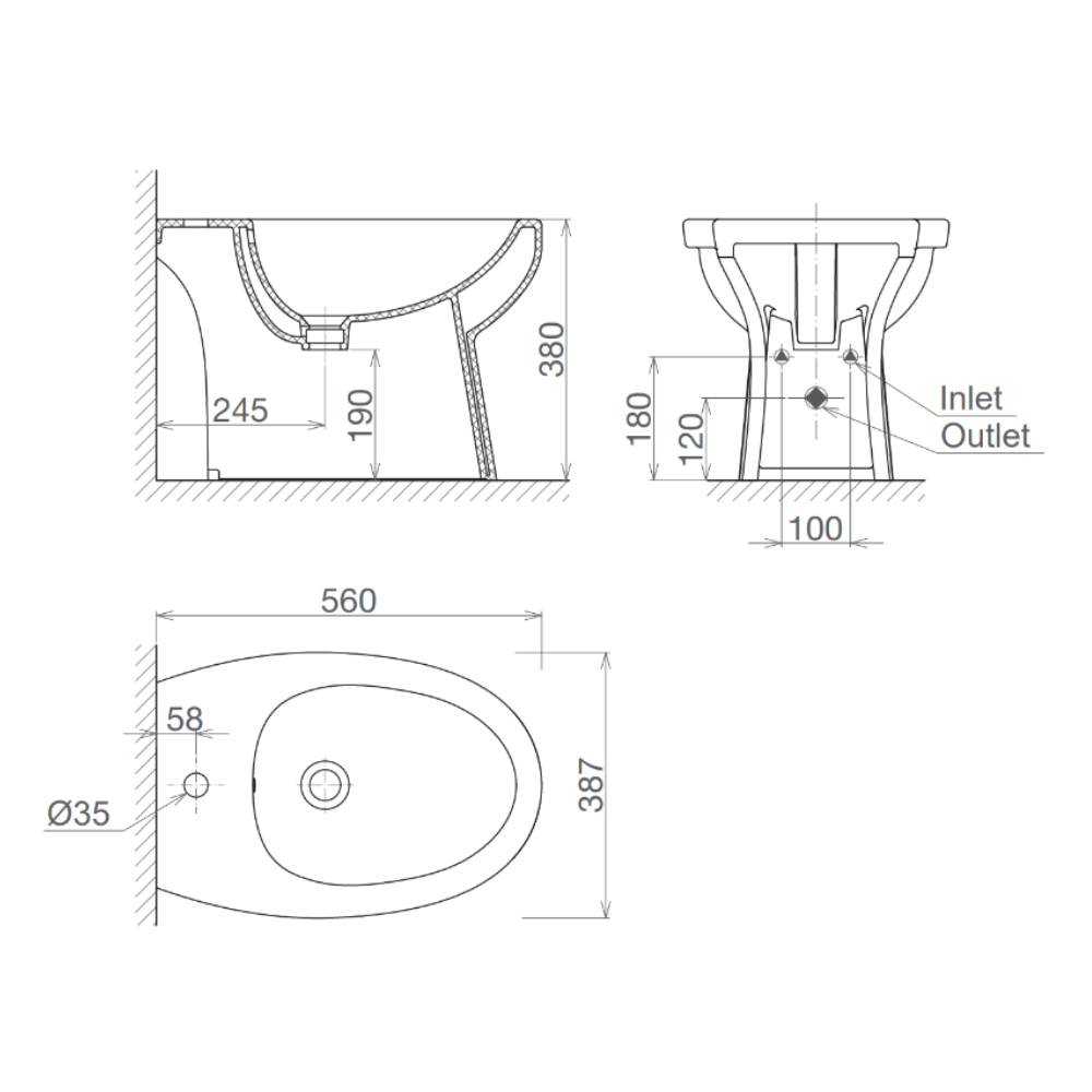 Bồn tiểu nữ Viglacera VB5 VB5 - 2