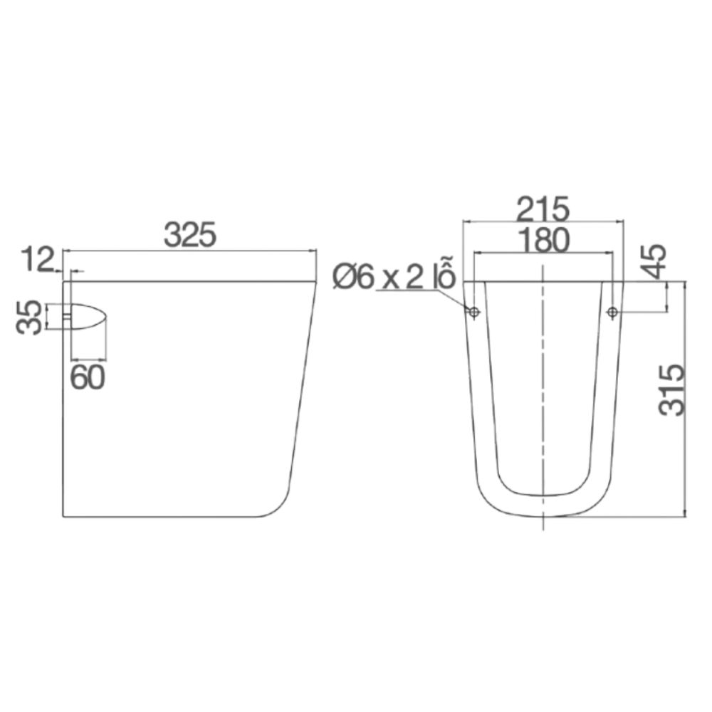 Chân chậu lavabo lửng Viglacera V23-CHAN V23-CHAN - 2