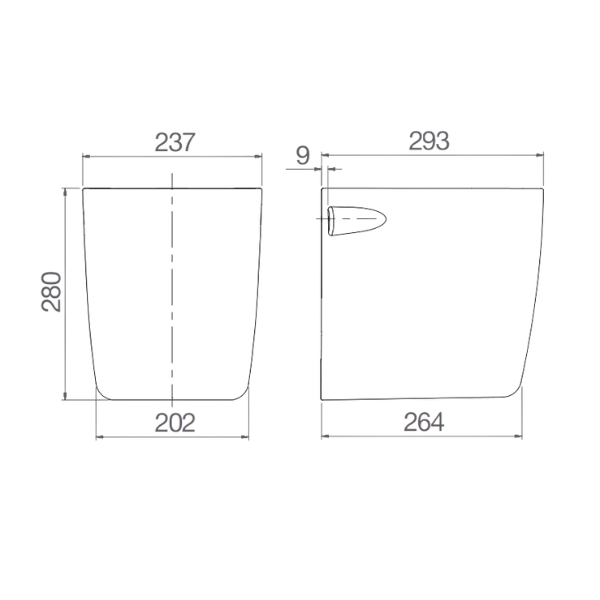 Chân chậu lavabo lửng Viglacera V37-CHAN V37-CHAN - 2