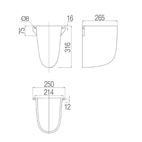 Chân chậu lavabo lửng Viglacera V511 V511-CHAN - 2