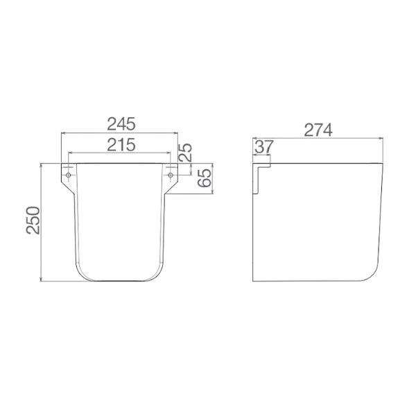 Chân chậu lavabo lửng Viglacera V59 V59-CHAN - 2