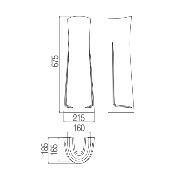 Chân chậu lavabo dài Viglacera VI1T VI1T - 2