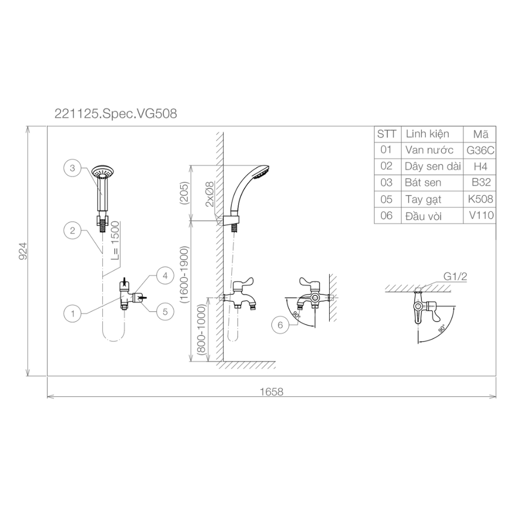 Sen tắm lạnh Viglacera VG508 VG508 - 2