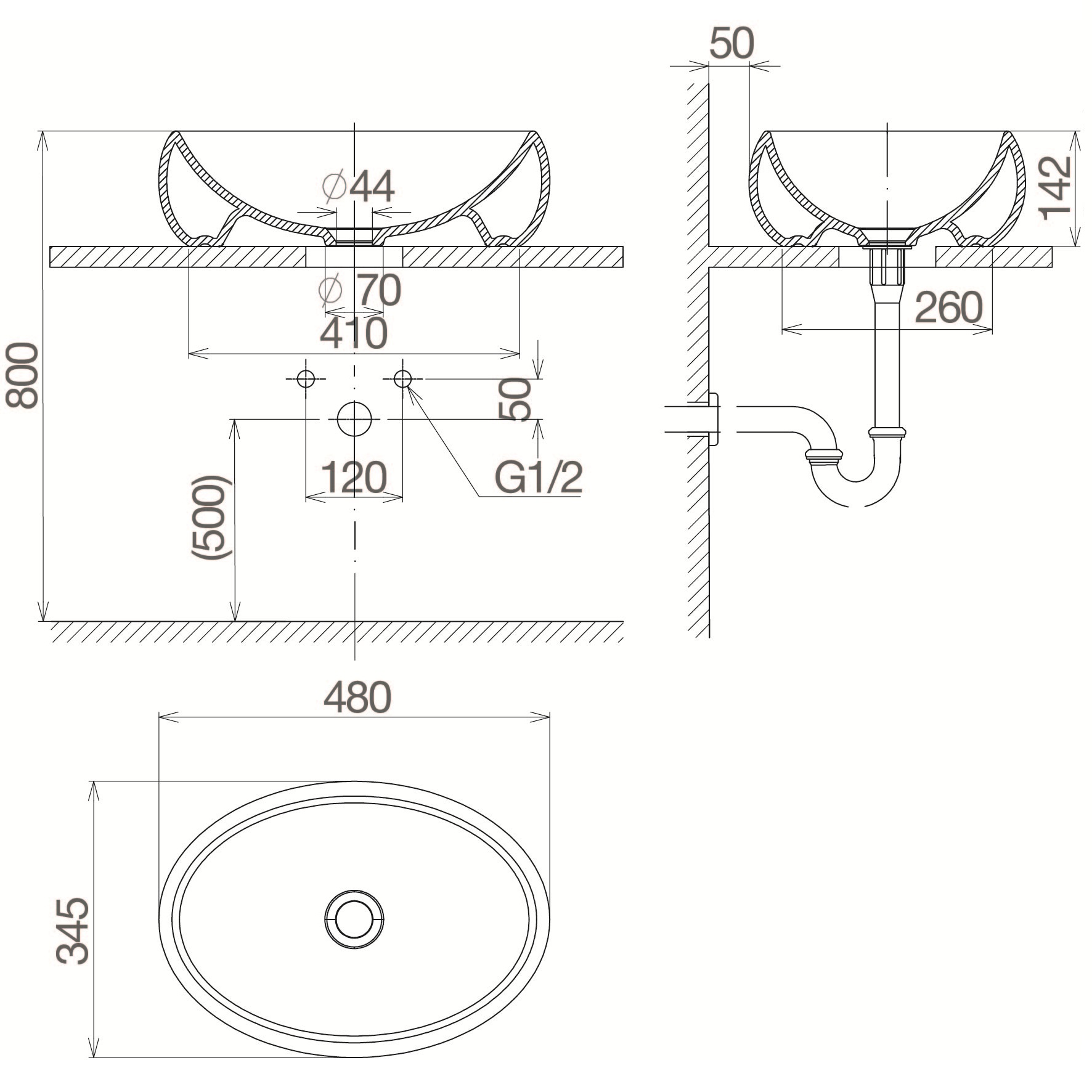 Chậu rửa Lavabo đặt bàn Viglacera CD30 CD30 - 2