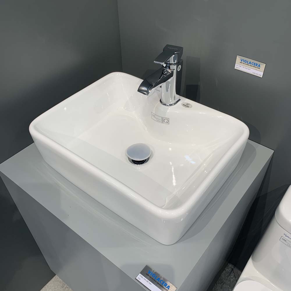 Chậu lavabo đặt bàn Viglacera V72 V72-CHAUDATBAN - 3