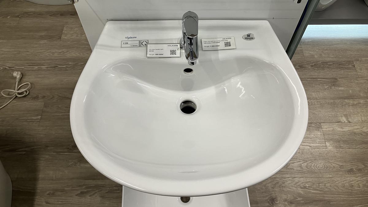 Chậu rửa lavabo treo tường Viglacera V39 V39-CHAU - 6