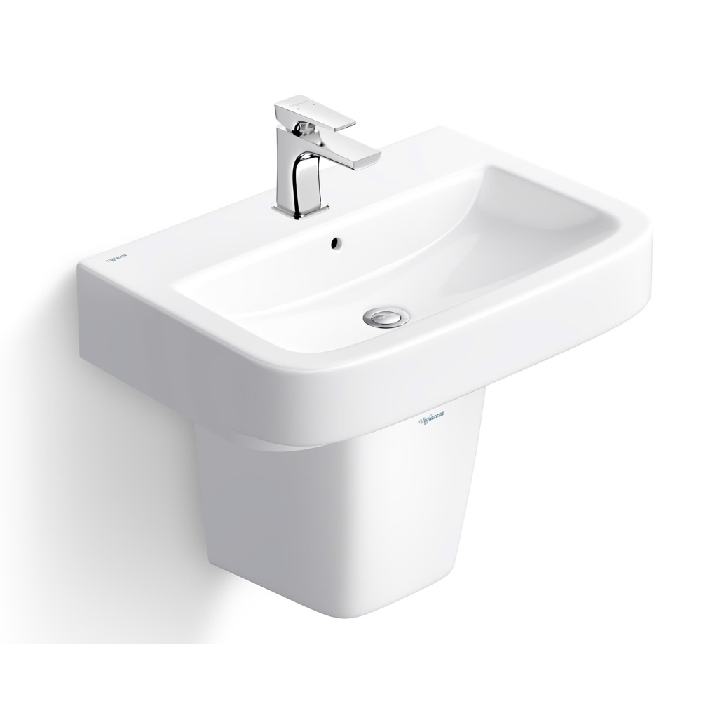Chậu rửa lavabo treo tường Viglacera V50 chân lửng V50-CHAU+V50-CHAN