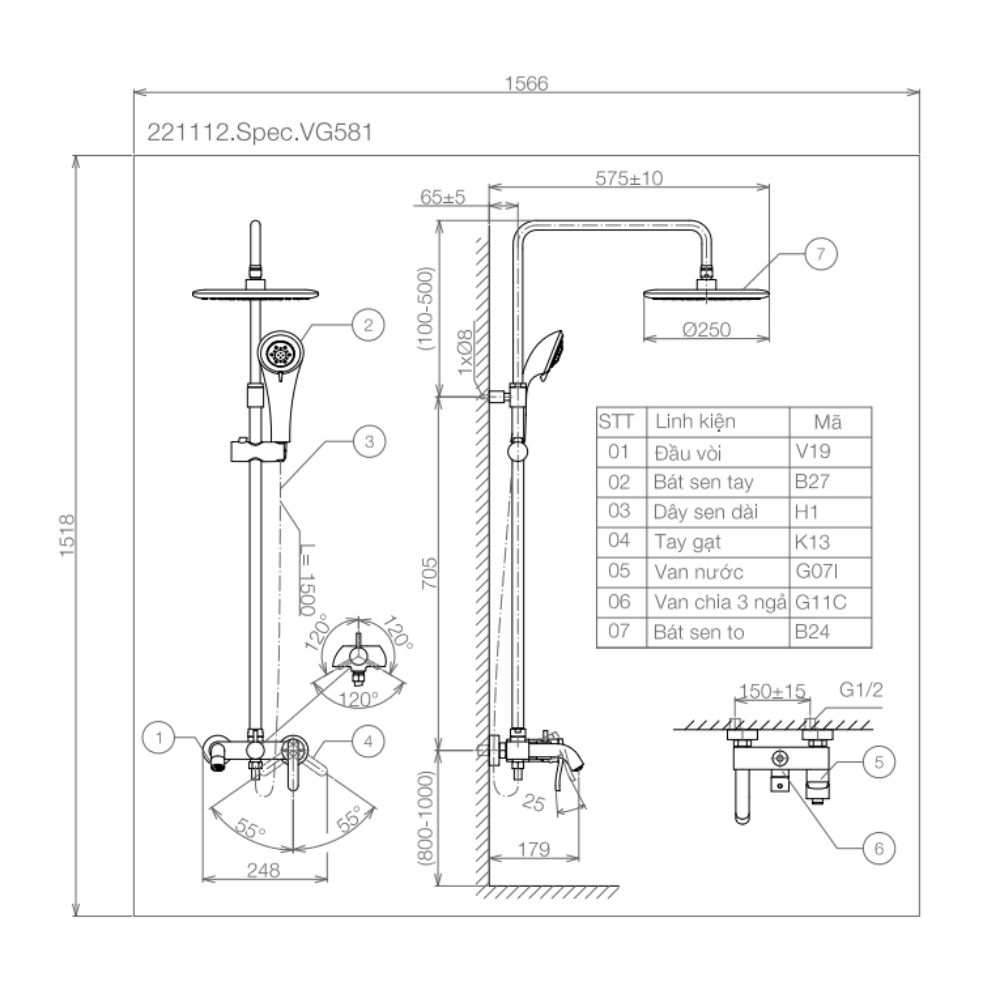 Sen cây nóng lạnh Viglacera VG581 VG581-Den - 6