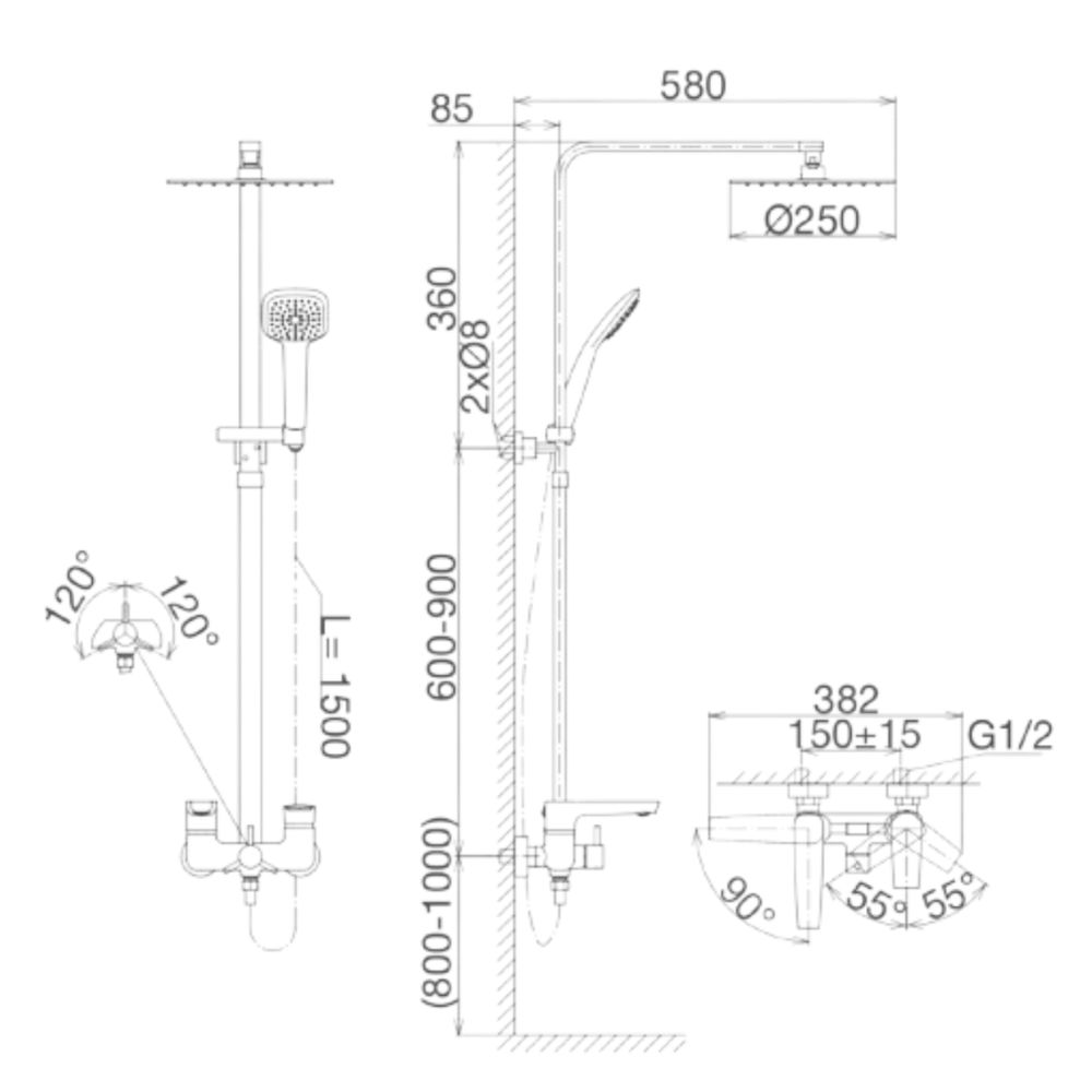 Sen cây tắm nóng lạnh Viglacera VG593 VG593 - 5