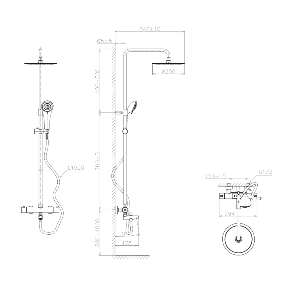Sen cây tắm đứng nhiệt độ Viglacera VG598.1 VG598.1 - 2