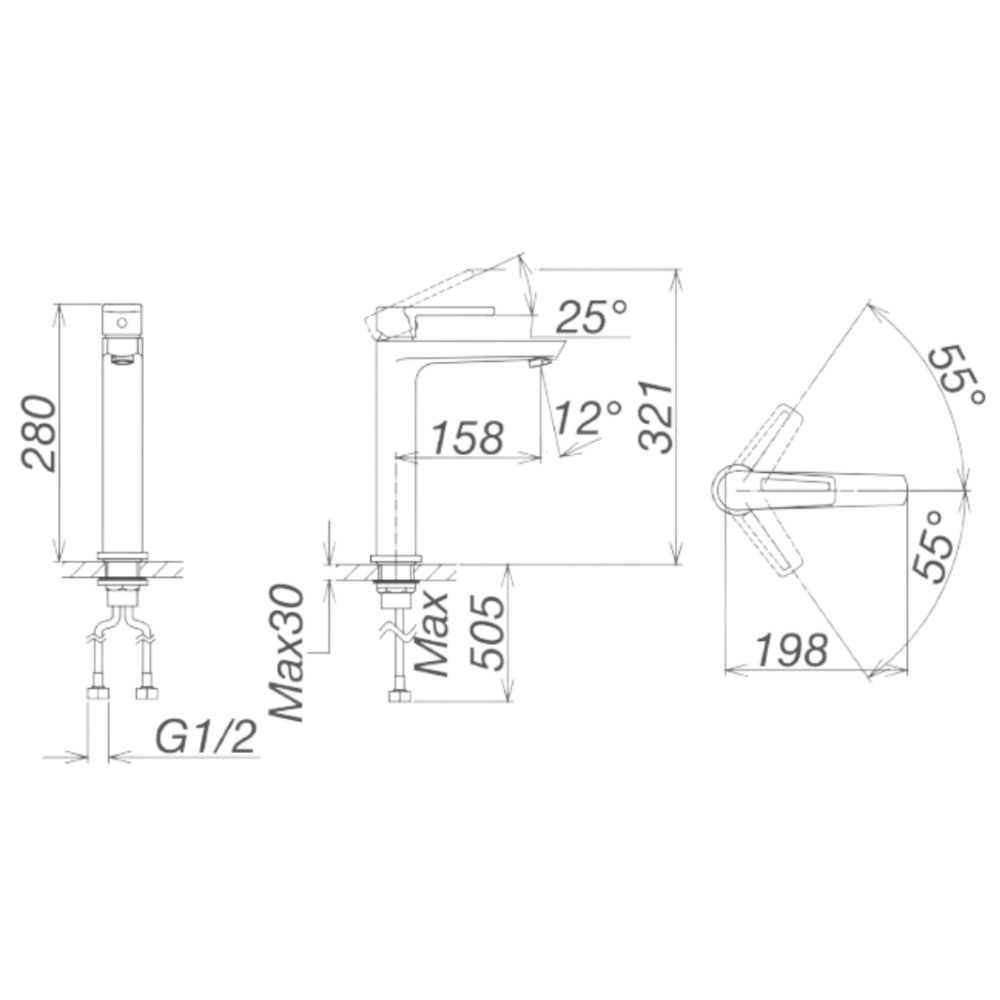 Vòi chậu lavabo nóng lạnh Viglacera VG125 VG125 - 2